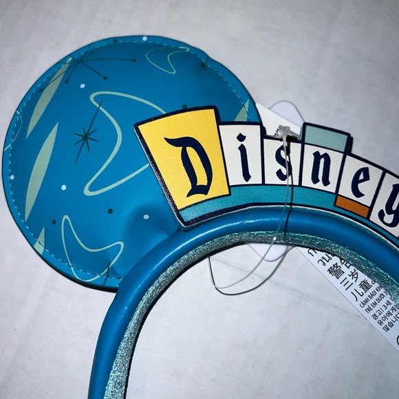 Disneyland Marquee Mickey Mouse Ears Headband Blue Yellow One Size NWT - Picture 2 of 7